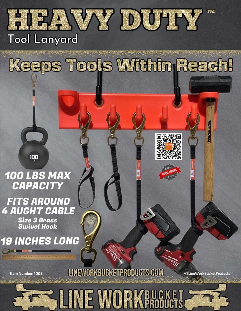 Heavy Duty Tool Lanyard 100lb Working Load Limit