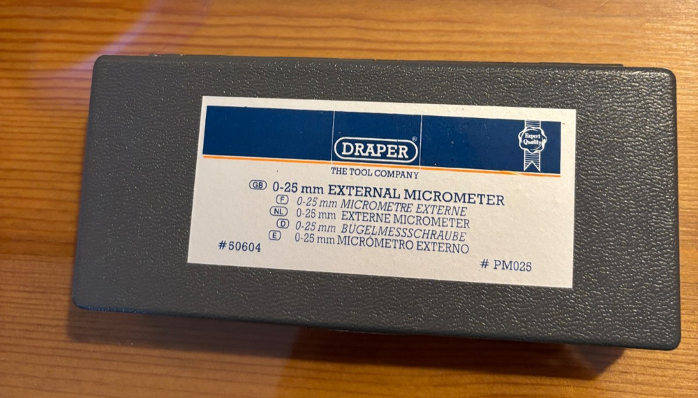 Draper Expert Metric External Micrometer 0 - 25mm Boxed - Never Used