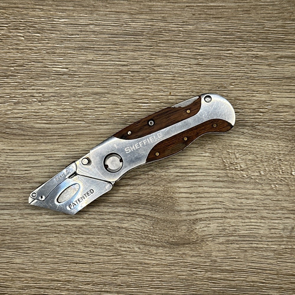 Sheffield Utility Box Cutter Lockback Folding Knife With Pocket Clip