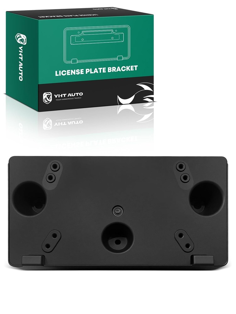 Front License Plate Bracket Plastic Black Bumper Frame No Drill Holder 2020-2024