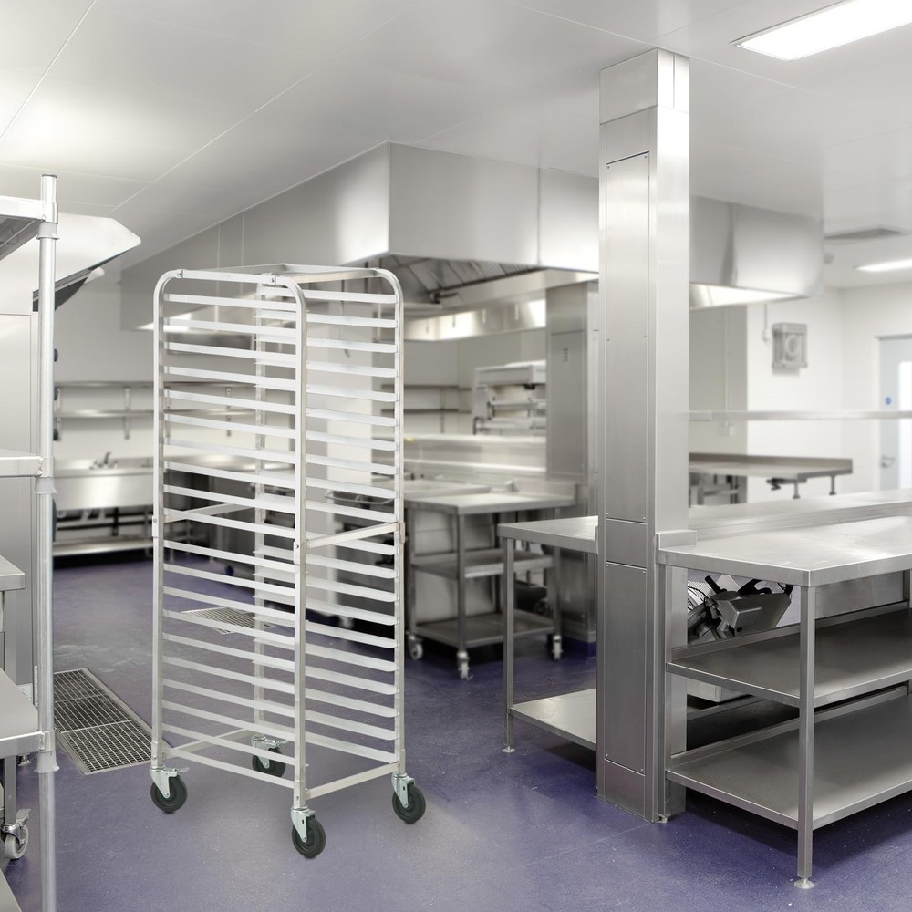20 Tier Silver Bakery Rack Commercial Bun Pan Storage Durable Easy Assembly