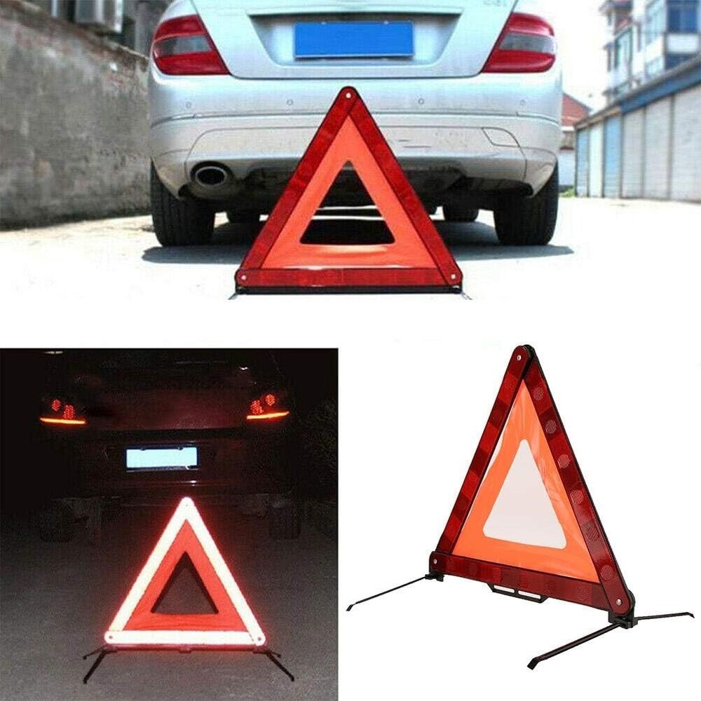 Visible - at - Night Foldable Warning Triangle - Sturdy Design for Emergency Use