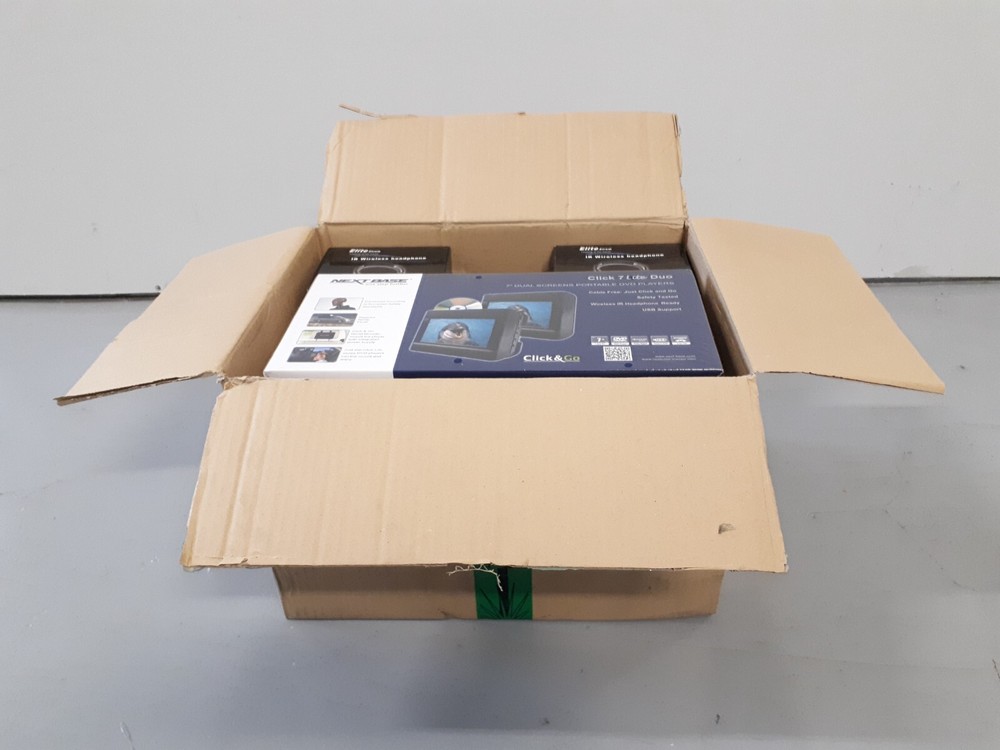 NEXTBASE Bundle: Two DVD Players + 2 Headphones + 2 Installation Mounts