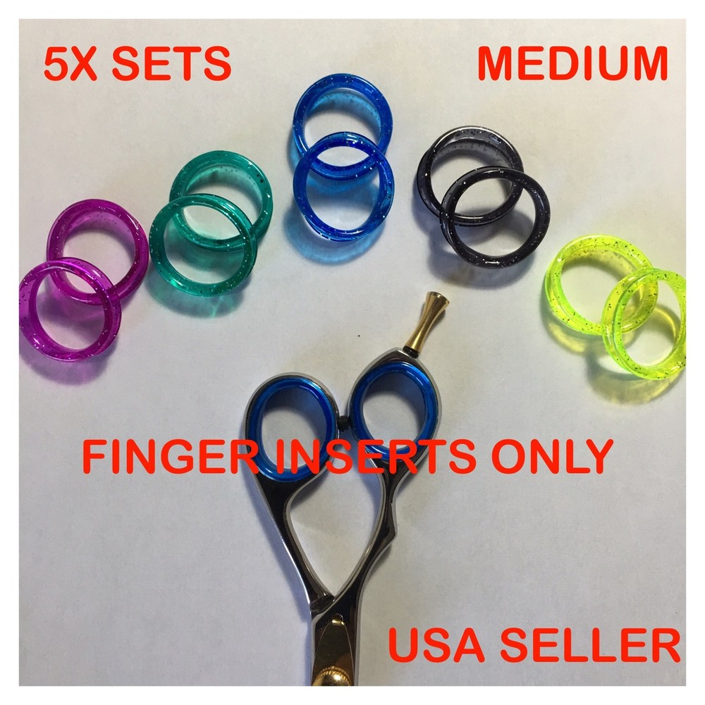 5 Sets Silicon Thumb Ring Sizing Inserts for Barber Shears Scissors Finger Rings
