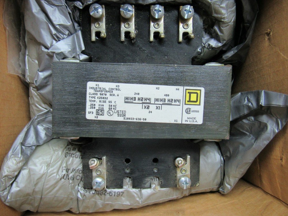 Square D Class 9070 Type K250 D2 Ser A Industrial Control Transformer