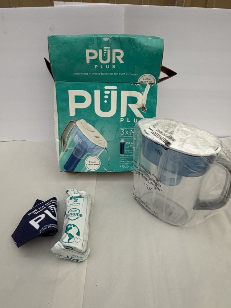 PUR PLUS 7 Cup Pitcher Filtration System w/Filter Change NEW