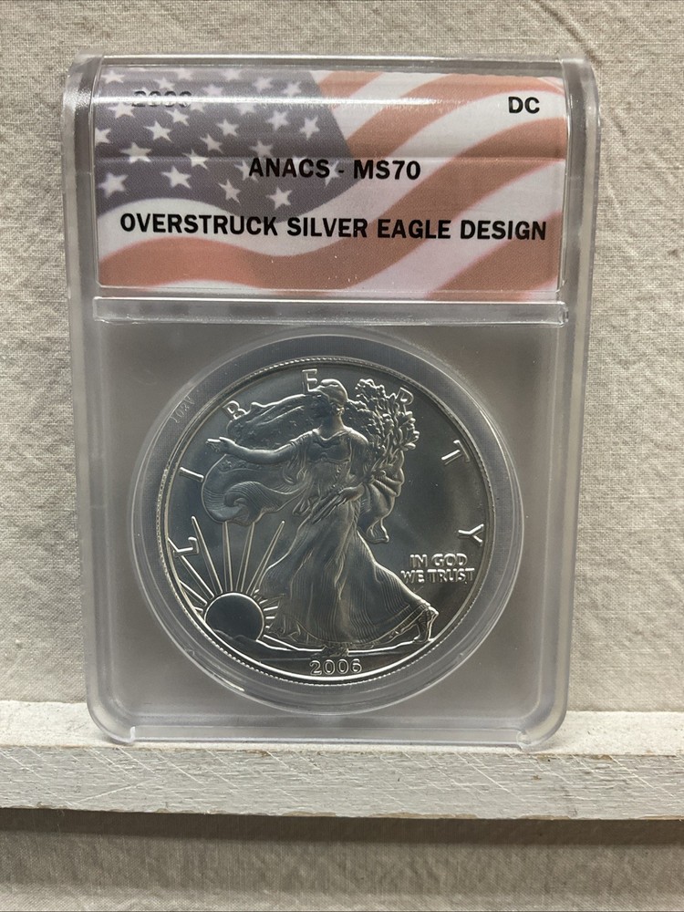 2006  American Silver Eagle Design ANACS MS-70 Overstruck Dan Carr