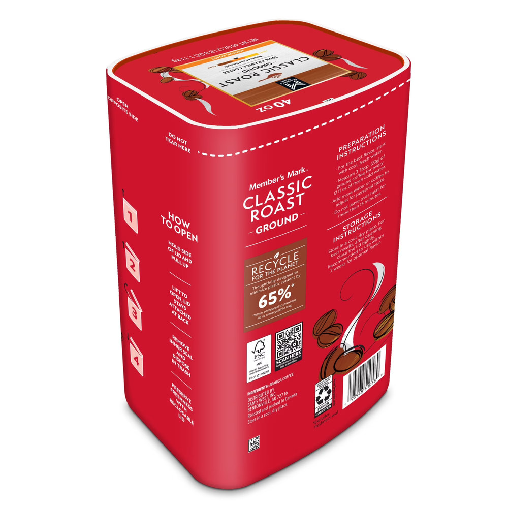Member's Mark Classic Medium Roast Ground Coffee, 40 oz.