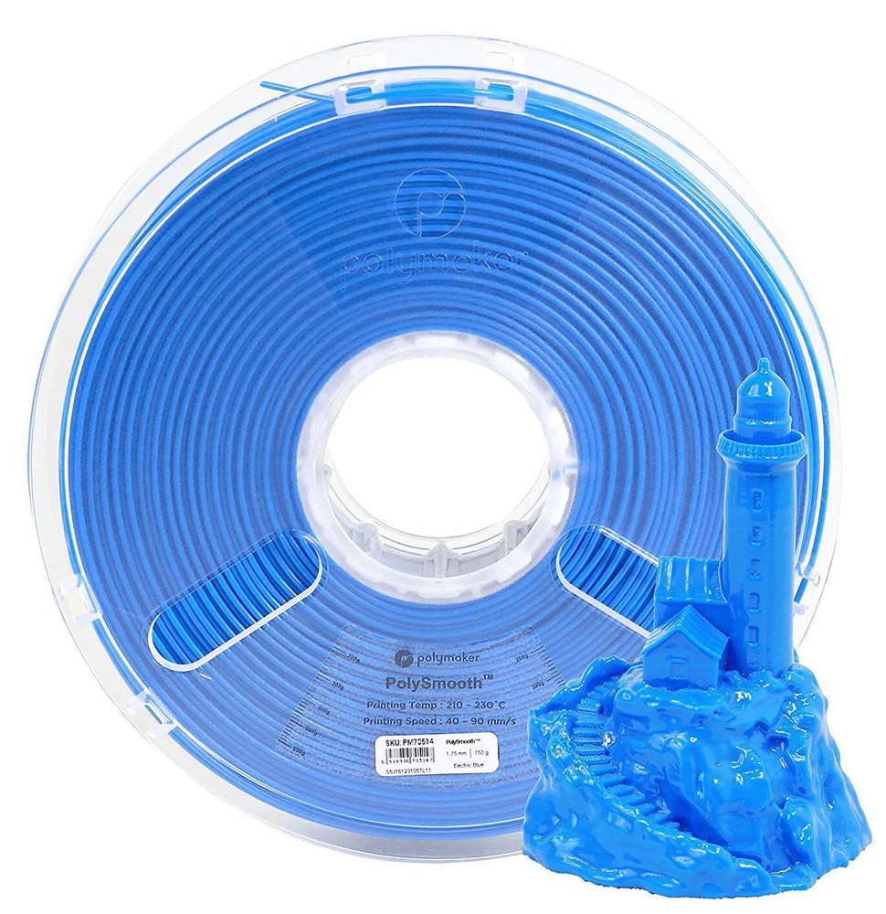 Polymaker PolySmooth PVB Filament 1.75mm 750g, Electric Blue, Polysher smoothing