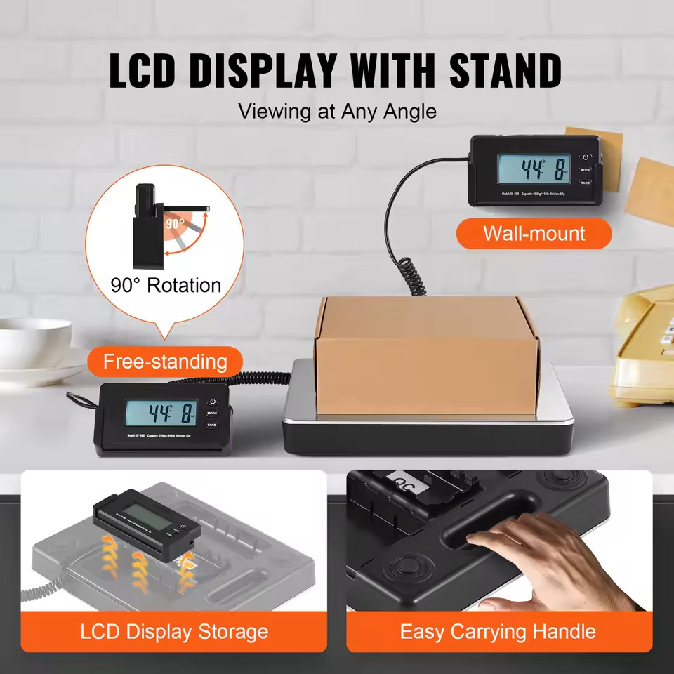 440lbs Digital Shipping Scale with Timer Tare Function HD LCD Screen Portable