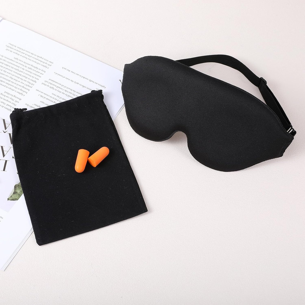 3D Sleep Mask Side Sleeper 99% Light Blocking Eye Mask with Ear Plugs