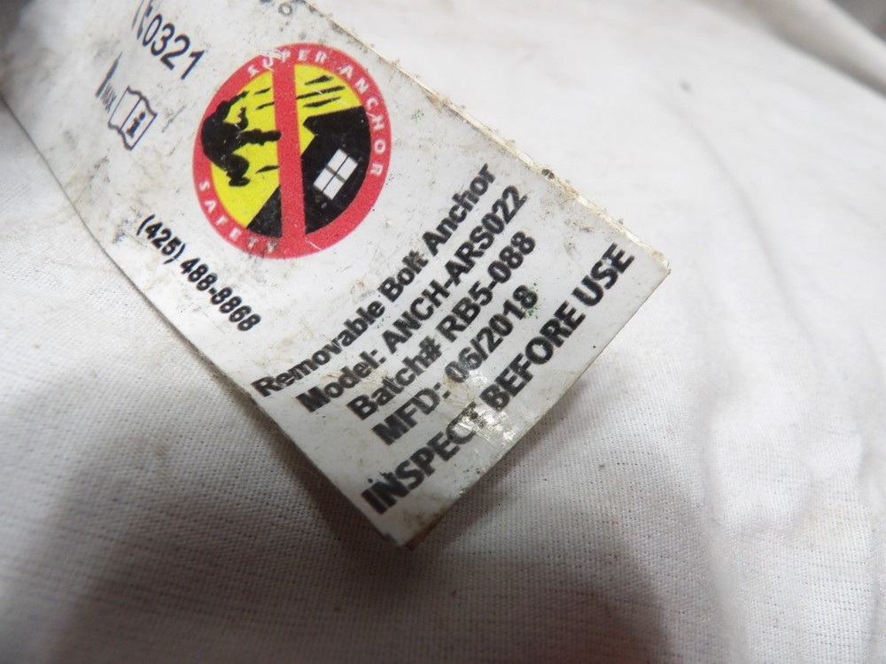 Fall Protection 3/4" Removable Bolt Anchor