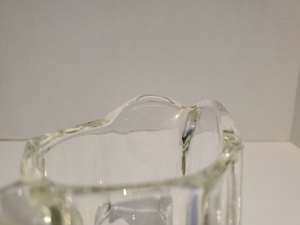 Pressed Glass Clear 6 Panel Creamer 3 1/2" Vintage