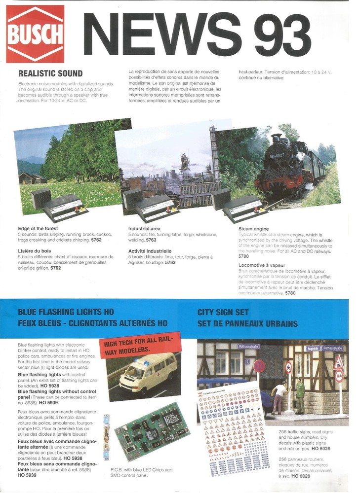 CATALOGUE BROCHURE BUSCH - NOVELTIES 1993