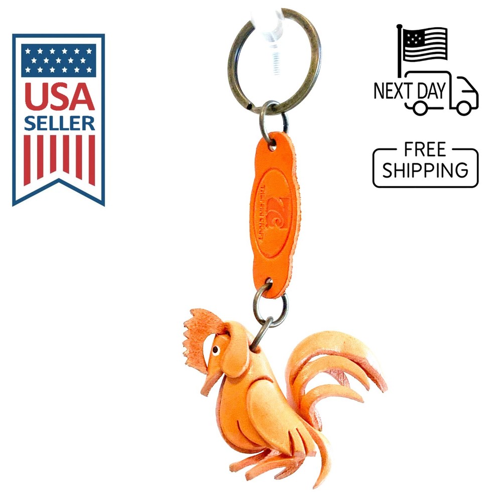 CHICKEN Handmade Leather Keyring