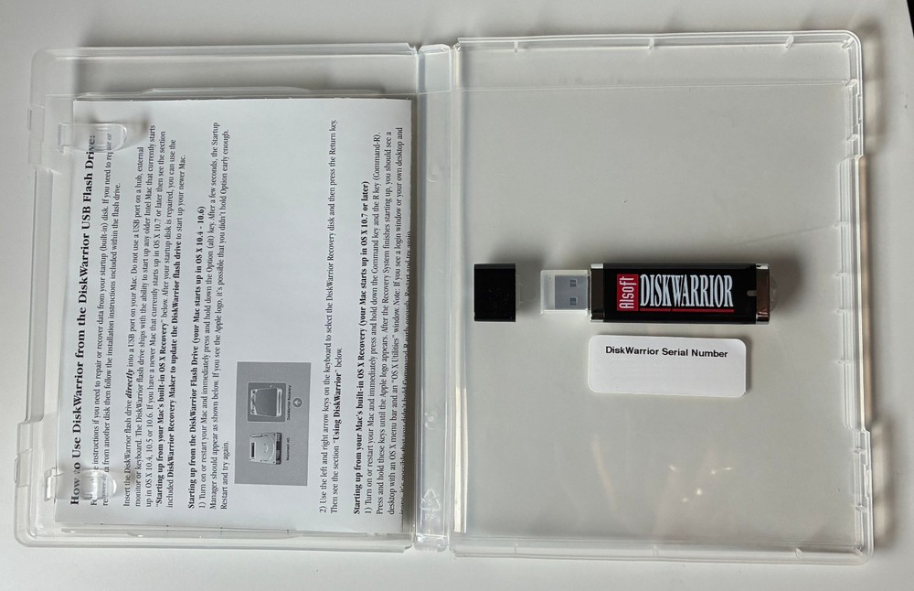 Alsoft DiskWarrior 5 USB Flash Drive w/ Serial & Invoice Utility