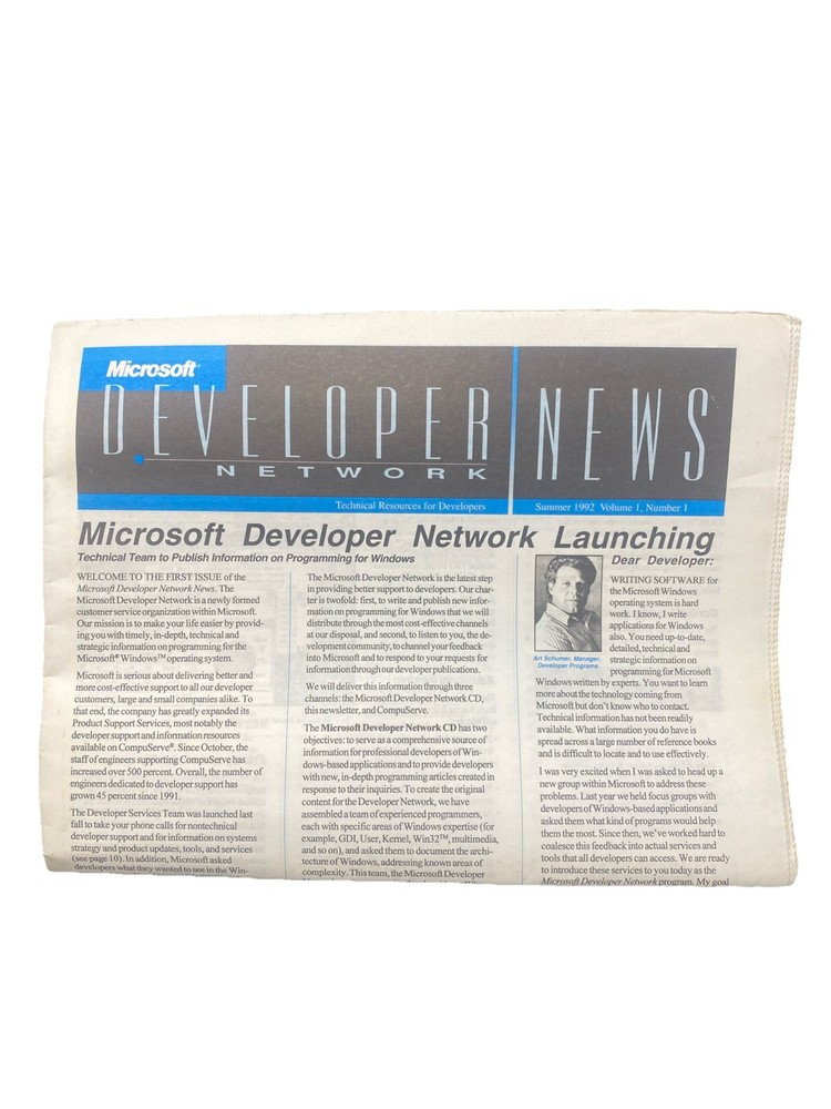 Vintage Microsoft Developer News Summer 1992