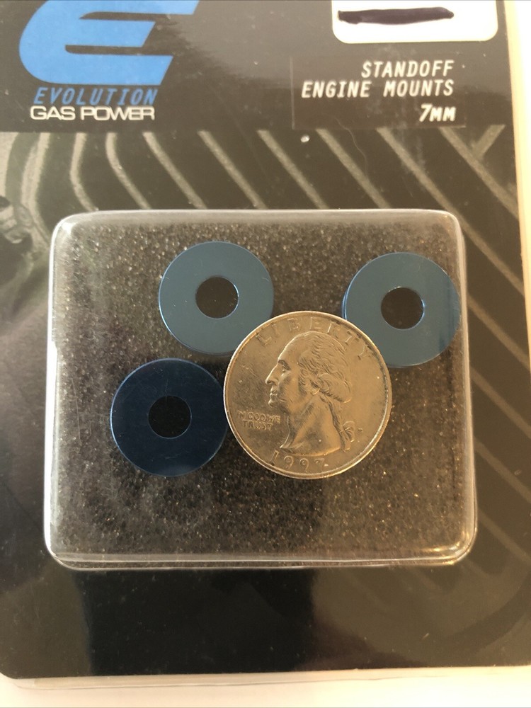 Evolution 7mm Gas Engine Mount Standoff Set Blue 4 - EVO3311 - New