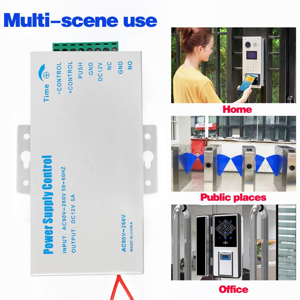 DC12V/5A Power Supply Unit AC90~260V for Door Access Control Intercom System US