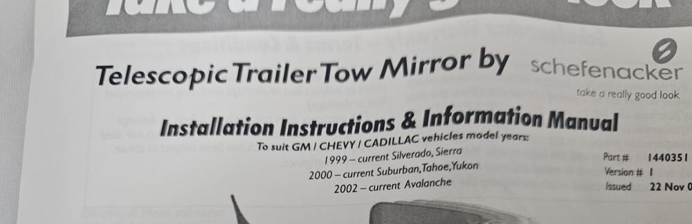 GMC CHEVY CAD Telescoping Towing Mirror Set Heated, Lighted, 99 Forward NEW,