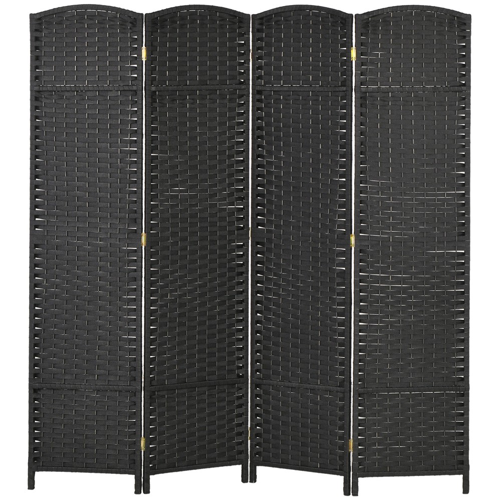 4 Panel Room Divider Freestanding Folding Privacy Screen Black