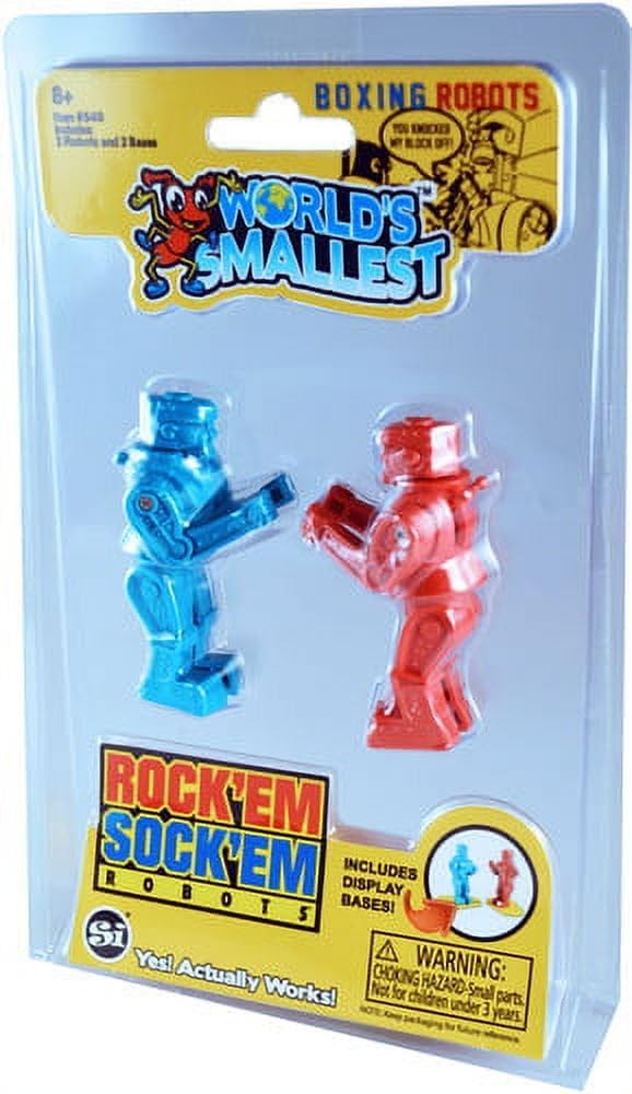 Worlds Smallest Rock Em Sock Robots, Miniature Boxing Multi, Multicolor