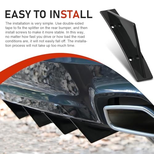 Car Lower Bumper Lip Diffuser, Anti-scratch Triangular-shape Bumper 4 PCS Black
