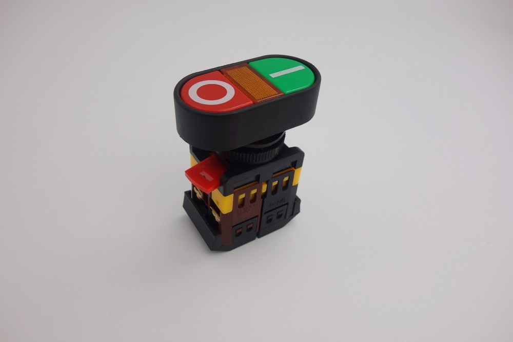 22MM Double head PUSH BUTTON SWITCH with 24V AC/DC LED Light Momentary ON/OFF