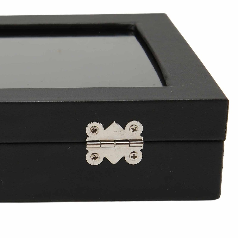Pin Display Case Orderly Storage Transparent Dustproof Black Badge Storage Box