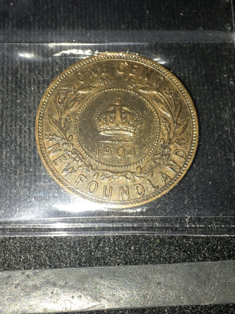 1904H ICCS Graded Newfoundland, Large One Cent, **AU-55**