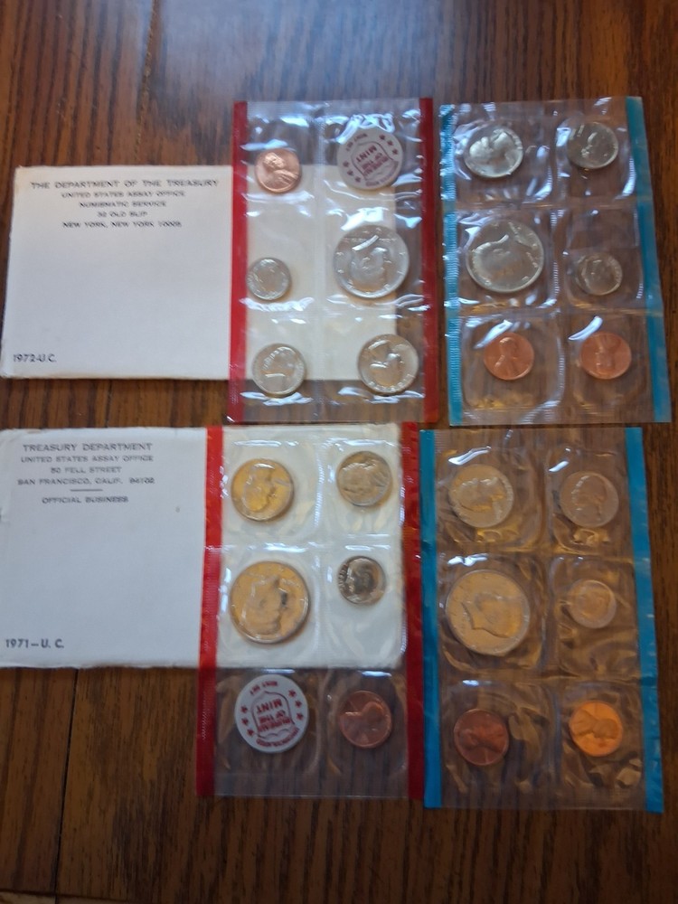 (2) 1971 & 1972 P&D US Mint Sets