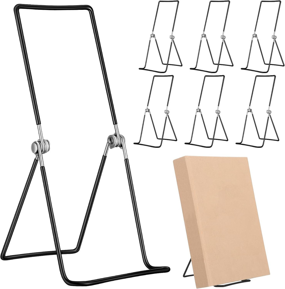 6 Pack 9.17 Adjustable Metal Book Stand Display Easel Holder Black