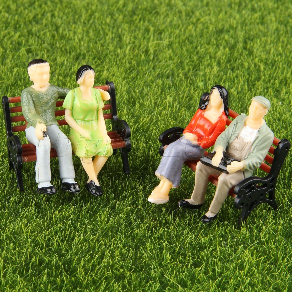 Model Pose Assorted Figures Sitting Miniature Scenery Layout 1:100 Scale 100pcs