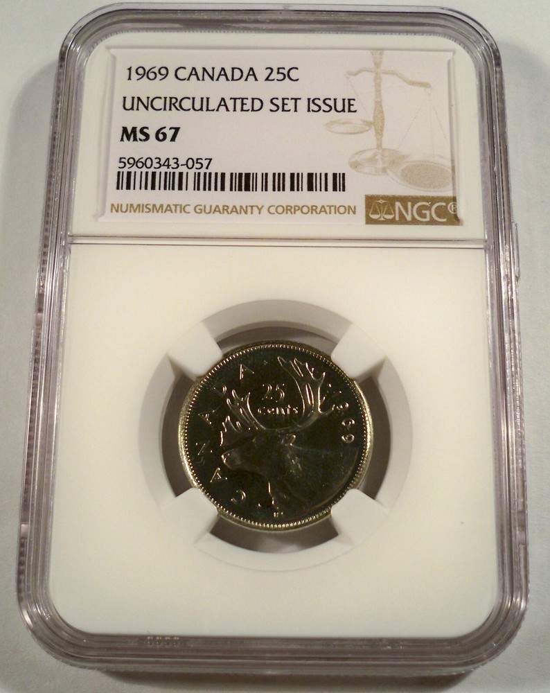 1969 CANADA 25c NGC MS 67 QUARTER MS67