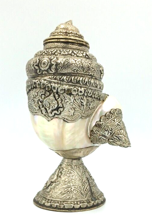 Antique Anglo Indian Silver Nautilus SIGNED Shell Cup