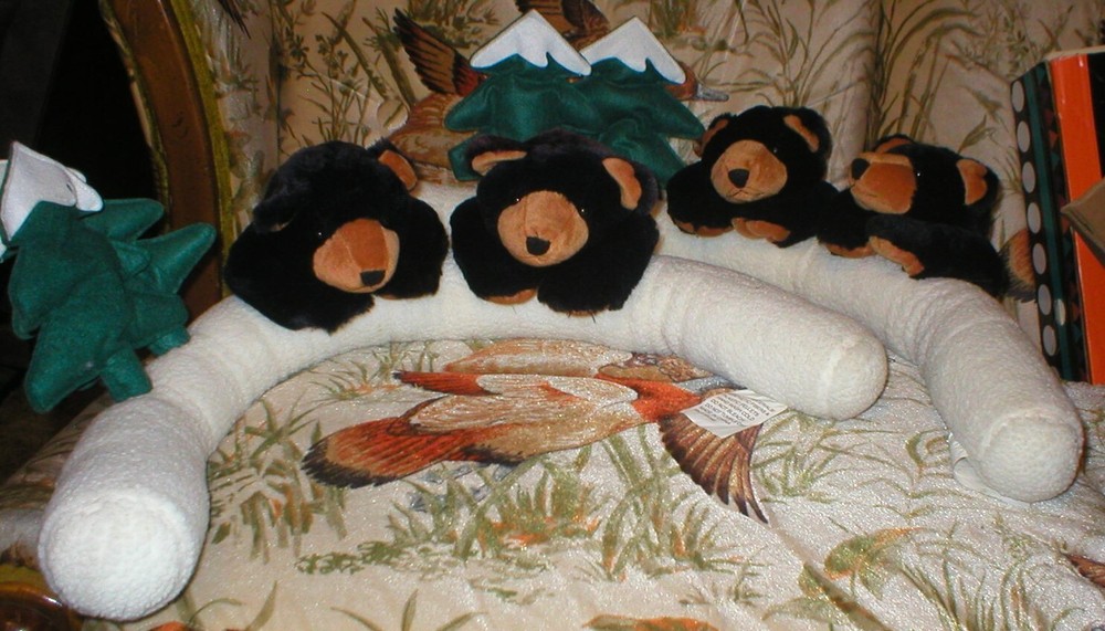 BLACK BEARS DRAFT PROTECTOR 34" LONG SET OF 2 SOLD AS IS
