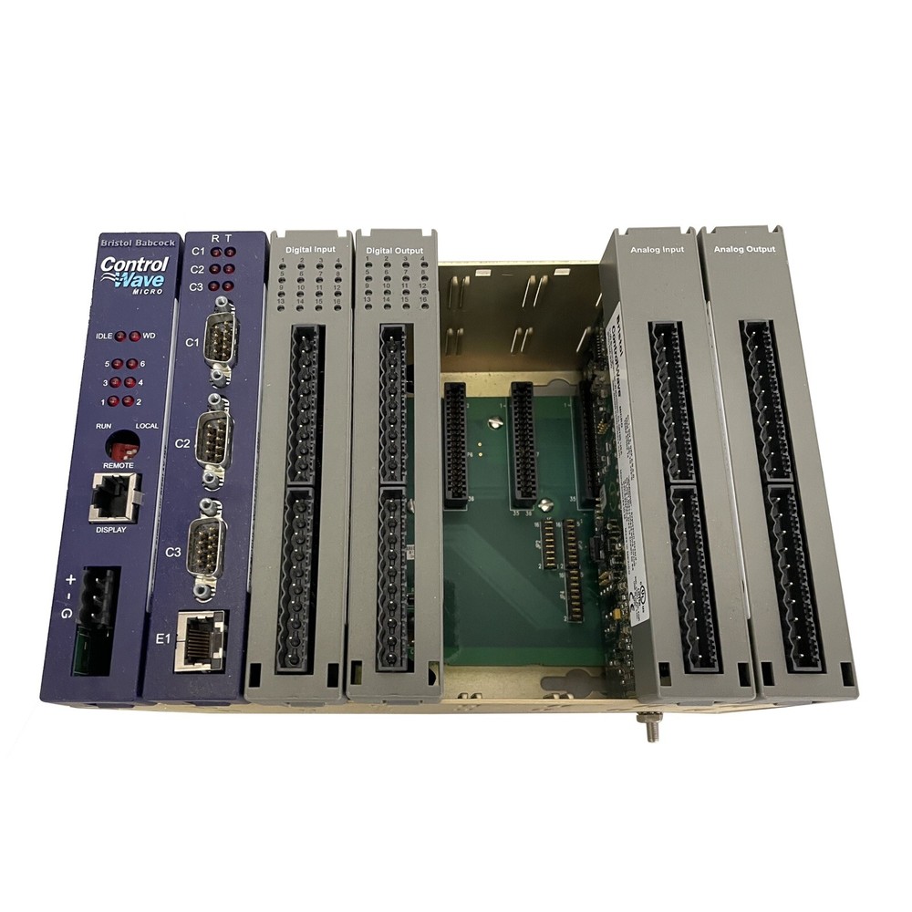 Bristol Control Micro Chassis 396560-01-6 Series B + 6 Modules (UNTESTED) NO Key