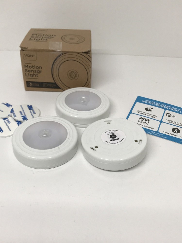 3-Pack Motion Sensor LED Light Closet & Wall Light, Stick Anywhere