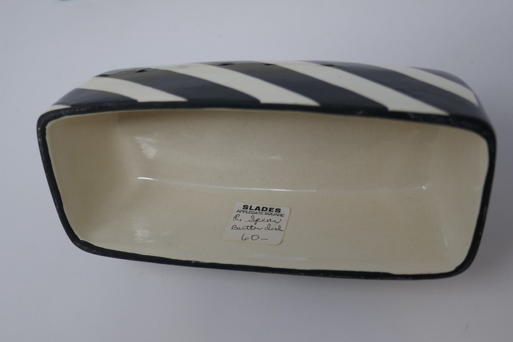 Robin Spears Whimsical Stars Moons Ceramic Butter Dish RARE