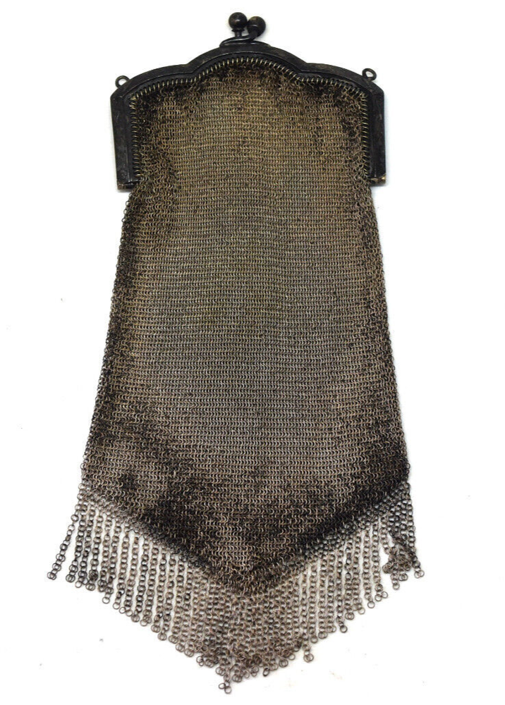 Antique Victorian Art Deco .800 Silver Mesh Purse