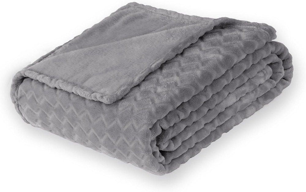 Super Soft FleeceThrow Blanket Velvet Wave Pattern Lightweight Cozy Flannel