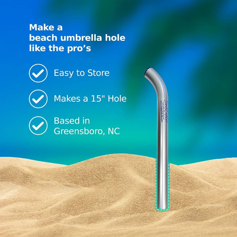 BEACHBUB Sand Gopher - Aluminum Digger Tool - Make Firm Compact 15 inch