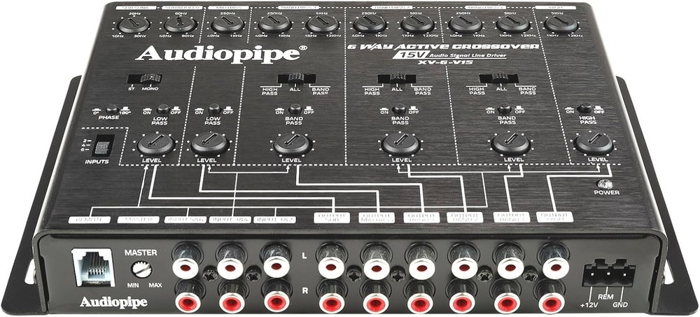 6-Way Active Crossover , Multiplier Switch, Compact, Power LED Indicator, Sub...
