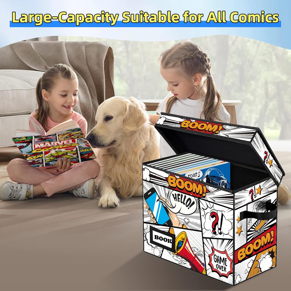 2 Pack Comic Book Storage Box, Collection Comic Protector Organizer, 15.8" X 7.8