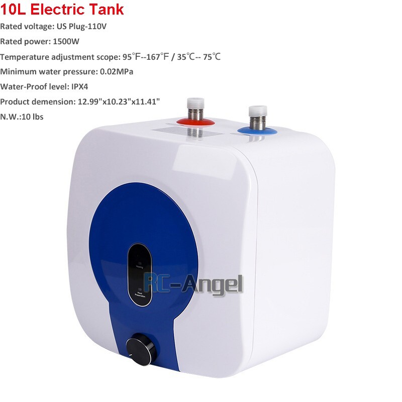 10L Instant Electric Hot Water Heater Shower Compact Mini-Tank Storage RV 110V
