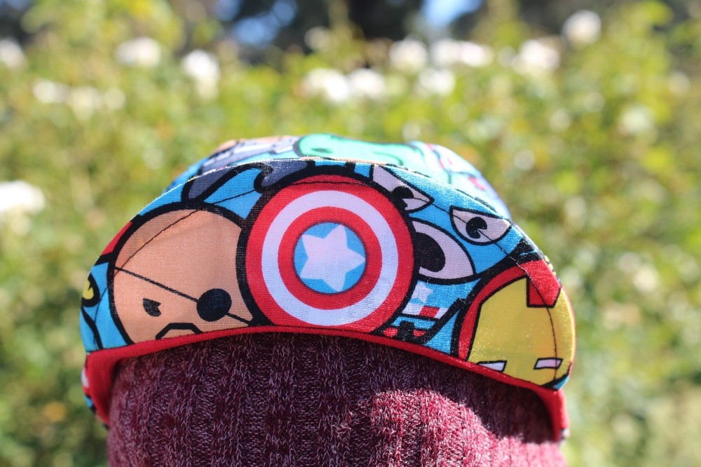 CYCLING CAP MARVEL COMIC 100% COTTON ONE SIZE HANDMADE