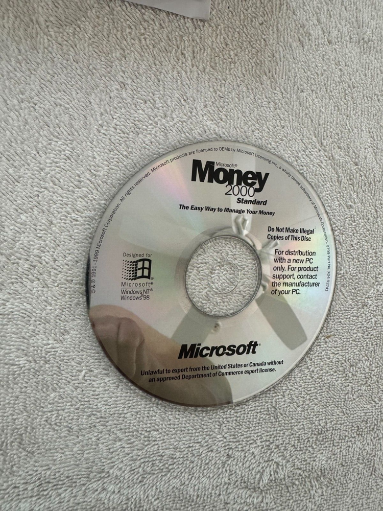 Microsoft Money 2000 Standard CD-ROM - NO PRODUCT KEY!!!
