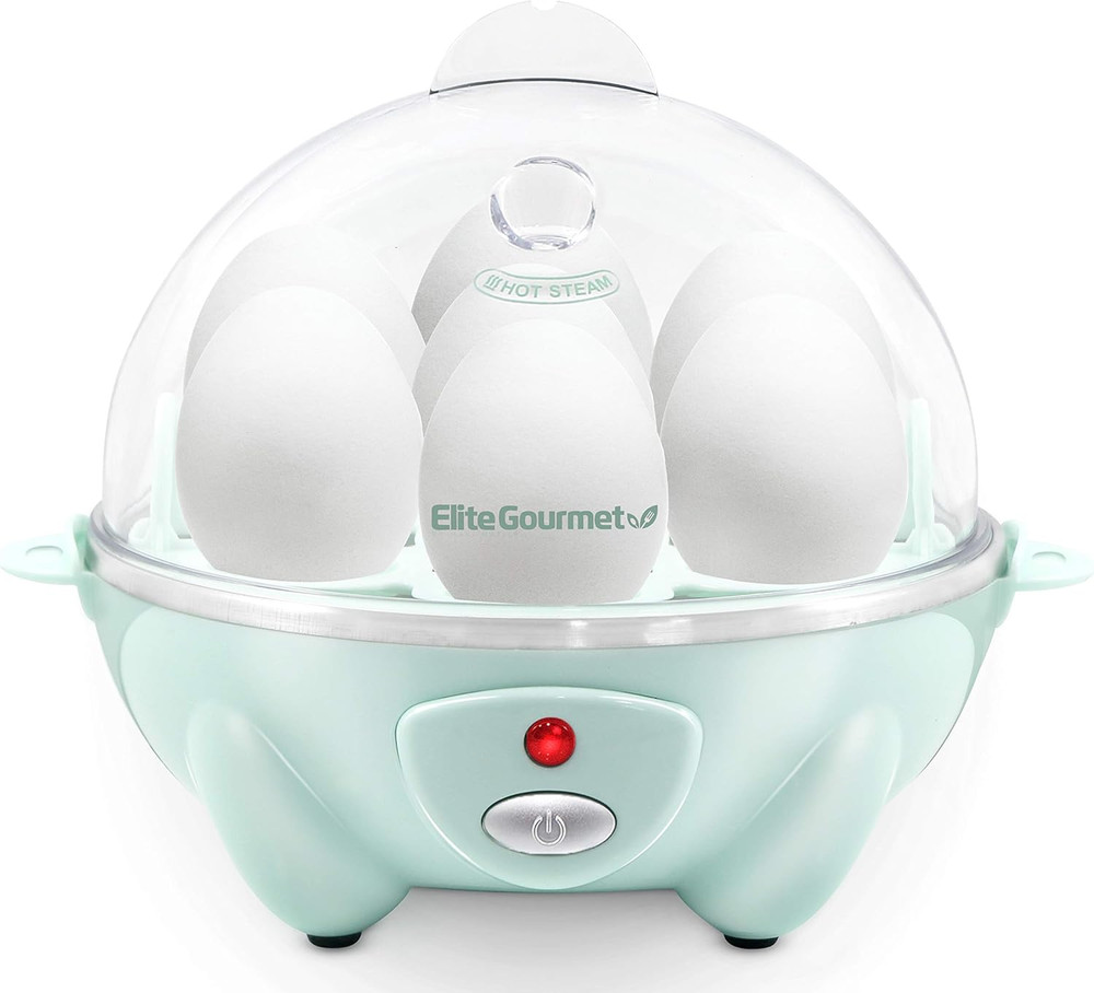Easy Electric 7 Egg Capacity Soft, Medium, Hard-Boiled Cooker Poacher, Scrambled