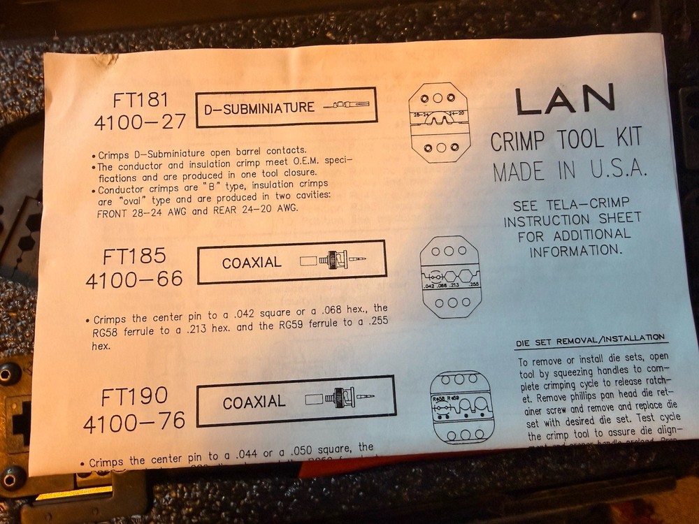 Black Box FT 060 Lan Tool Kit 100 Crimpers