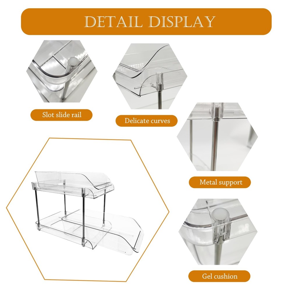 2 Tiered CD Holder Stand Plastic CD Storage Box, Display Rack Organizer Clear...